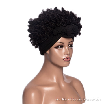 Aishili wholesale afro curly wig with headband attached wig grip headband wig for black women